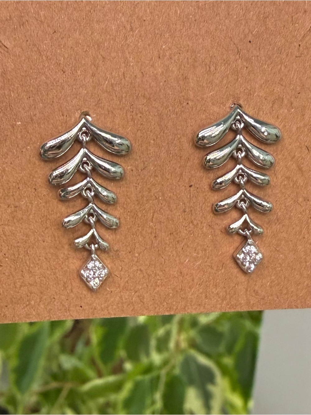 18k GP Leaf Cascade Stud Earrings